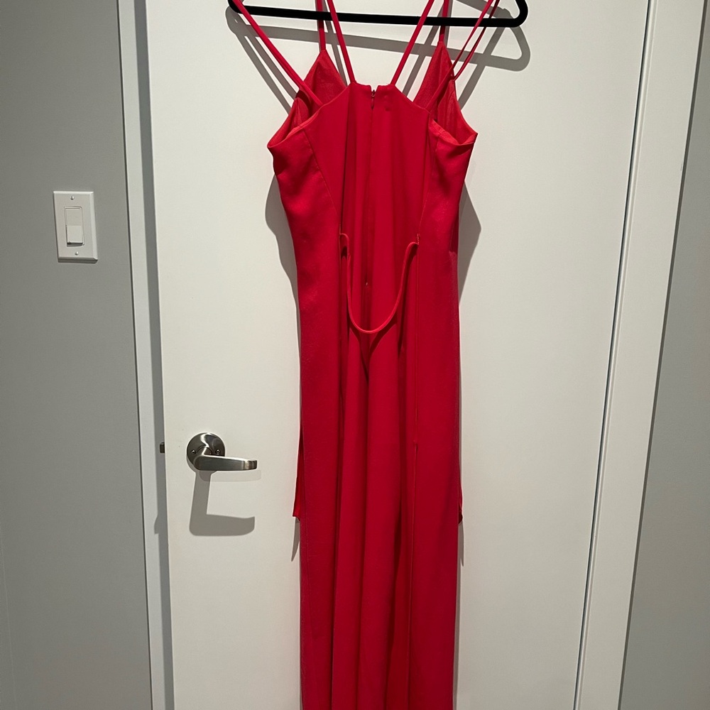 INTERMIX Pink Asymmetrical Ruffled Cocktail Dress - Picture 4 of 6